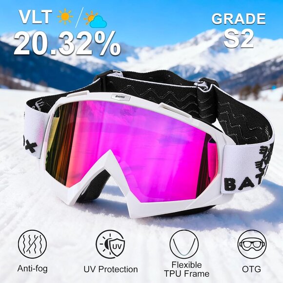 Anti Fog Ski Pink Goggles - Picture 9 of 10